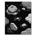 Monochrome Stone Ripples Water Rug