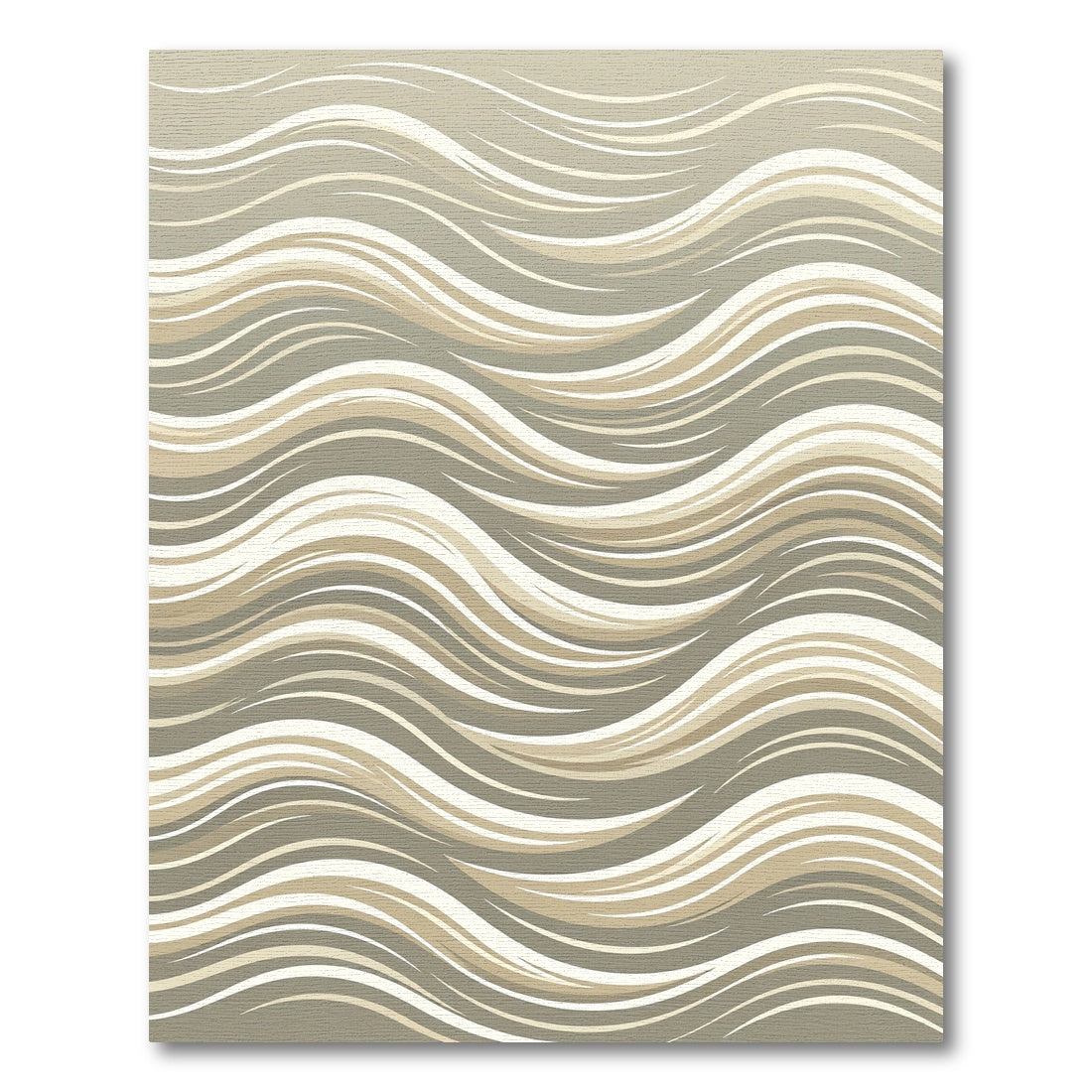Gradient Beige Abstract Wave Rug