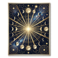 Celestial Gold Moon Phase Starry Night Rug