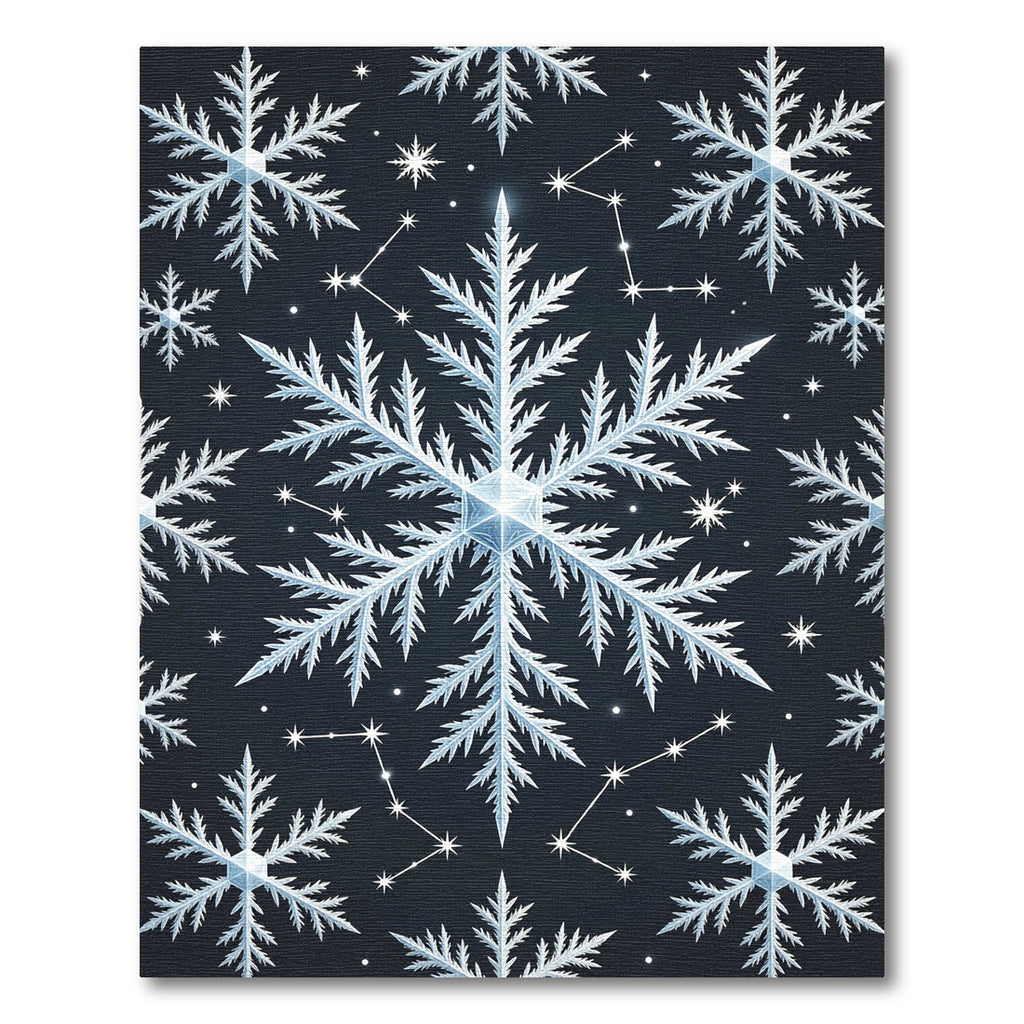 Winter Snowflake Constellation Night Rug