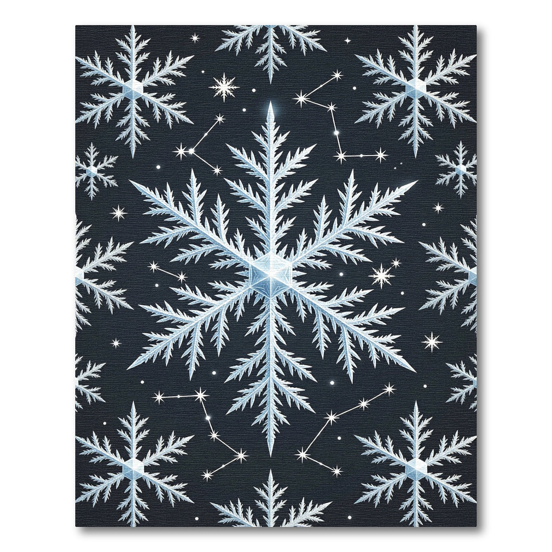 Winter Snowflake Constellation Night Rug
