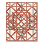 Coral Intersecting Square Lattice Rug