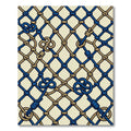 Navy and Gold Nautical Rope Lattice Rug