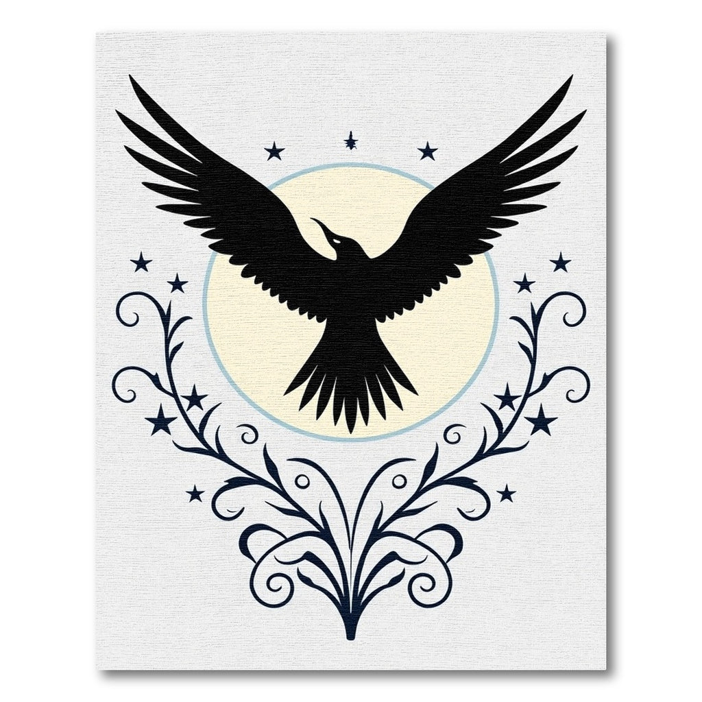 Black Raven Celestial Swirls Rug