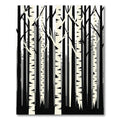 Minimalist Monochrome Birch Forest Grove Rug