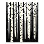 Minimalist Monochrome Birch Forest Grove Rug