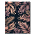 Rose Gold Palm Frond Pattern Rug