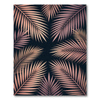 Rose Gold Palm Frond Pattern Rug