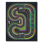 Vibrant Abstract Racing Circuit Track Rug