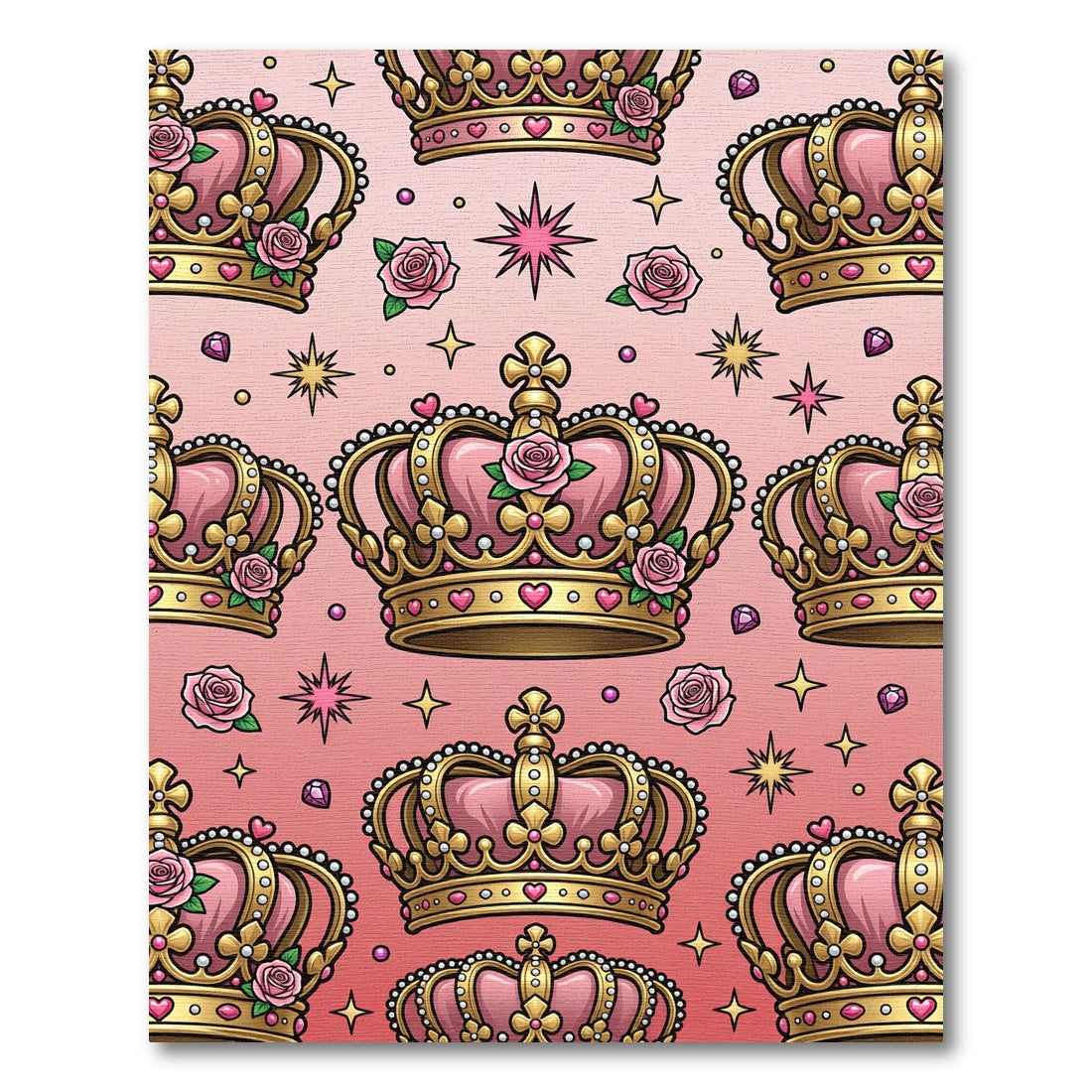 Pink Crown Rose Star Medallion Rug