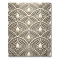 Elegant Cream Teardrop Layered Art Rug