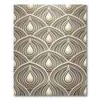 Elegant Cream Teardrop Layered Art Rug