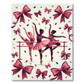 Velvet Pink Bows Ballet Dancers Rug