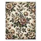 Vintage Ivory Floral Vine Rug