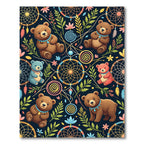 Whimsical Boho Teddy Bear Dreamcatcher Rug