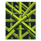 Lime Green Interlocking Geometric Tubing Rug
