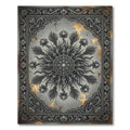 Ornate Silver Floral Mandala Antique Gold Rug