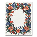 Coral And Blue Floral Garland Frame Rug