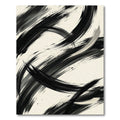 Modern Black and White Abstract Brushstroke Rug