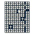 Navy Geometric Grid with Ivory Crosses Rug