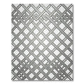 Modern Silver Metallic Interlocking Grid Rug