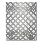 Modern Silver Metallic Interlocking Grid Rug