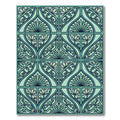 Sage Lotus Art Nouveau Botanical Tile Rug