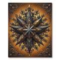 Gilded Star Medallion Antique Bronze Art Rug