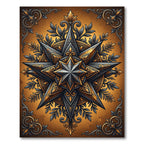 Gilded Star Medallion Antique Bronze Art Rug