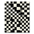 Checkerboard Black Cream Squares Rug