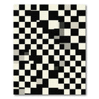 Checkerboard Black Cream Squares Rug