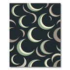 Sage and Cream Minimalist Crescent Moon Rug