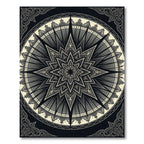 Monochromatic Ornate Star Mandala Medallion Rug