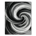 Modern Monochrome Swirling Abstract Accent Rug