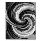 Modern Monochrome Swirling Abstract Accent Rug
