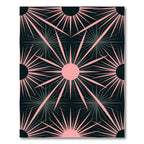 Modern Pink and Charcoal Celestial Burst Rug