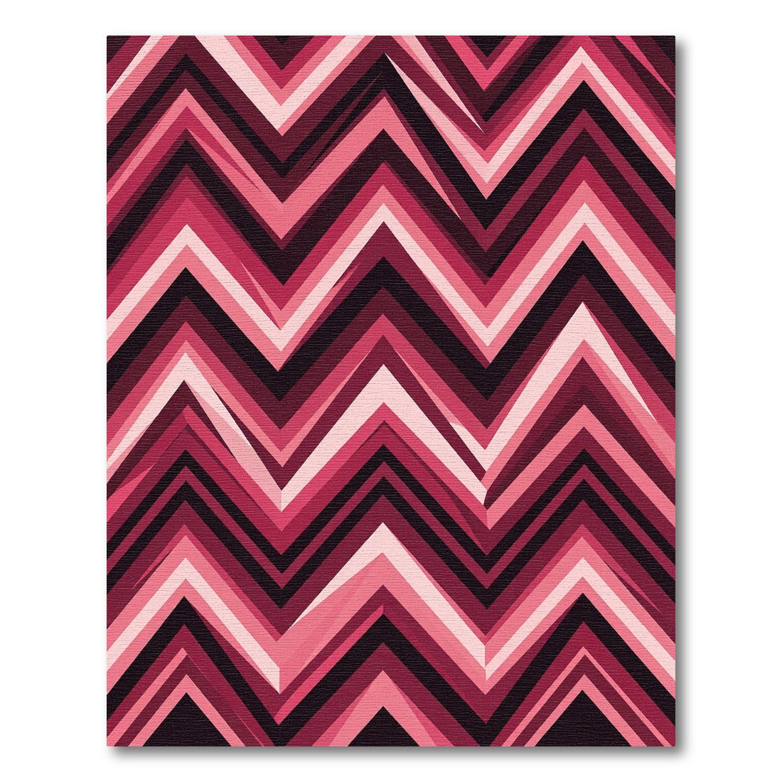 Vibrant Fuchsia Chevron Zigzag Abstract Rug
