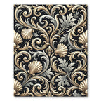 Gold Shell and Acanthus Leaf Scroll Rug