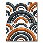 Modern Arched Bronze Gray Geometric Rug
