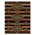 Earthy Striped Geometric Diamond Art Rug
