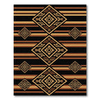 Earthy Striped Geometric Diamond Art Rug