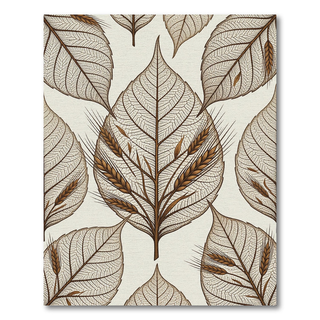 Ethereal Skeleton Leaf Wheat Botanical Neutral Rug