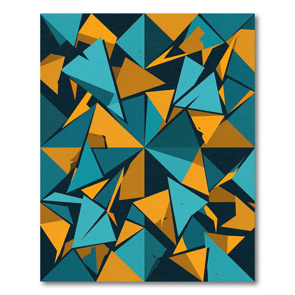 Sharp Teal Orange Geometric Fragments Rug