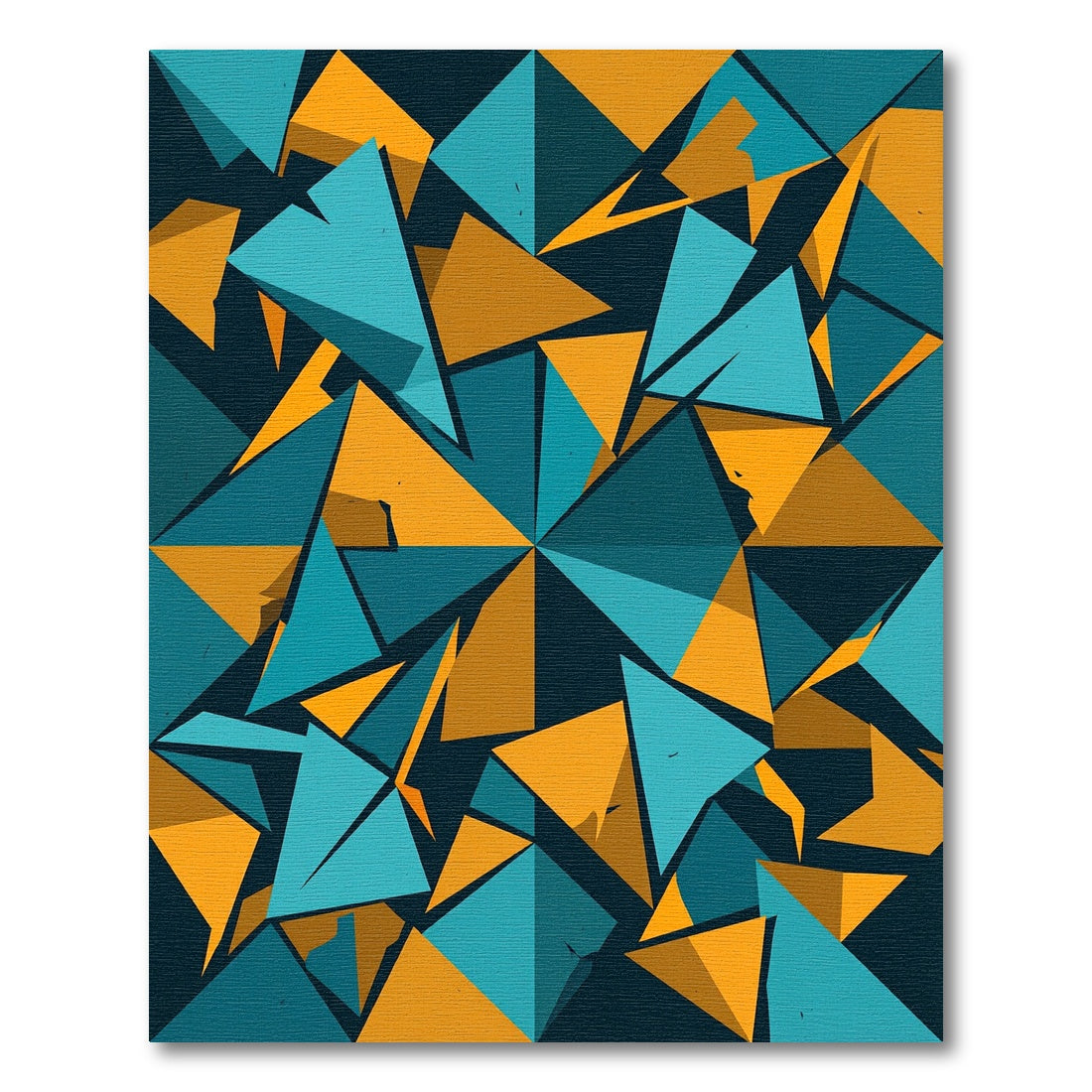 Sharp Teal Orange Geometric Fragments Rug