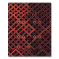 Crimson Interlocking Diamond Lattice Rug