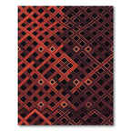 Crimson Interlocking Diamond Lattice Rug