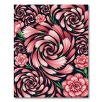 Pink Carnation Swirl Floral Rug