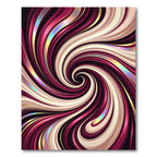 Crimson Cream Swirl Metallic Lines Rug