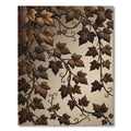 Rich Brown Leaf Vine Scroll Rug