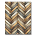 Rustic Earthy Tone Herringbone Parquet Rug